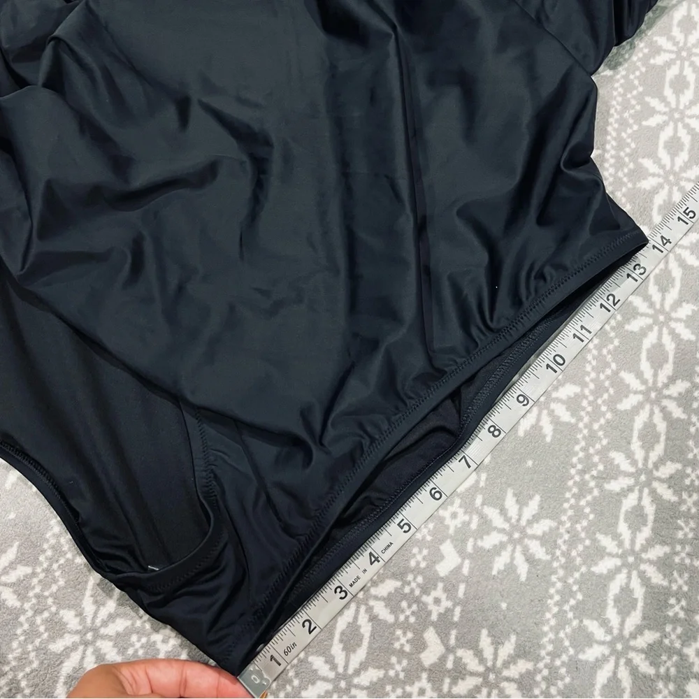 J.Crew Ruched Bandeau One-Piece In Black BC115 Size 24 Plus‎